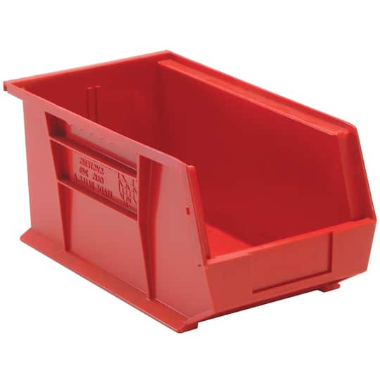 Quantum Food Service QUS240 RD Stack & Hang Shelf Bin - 14 3/4 x 8 1/4, Red, Case of 12